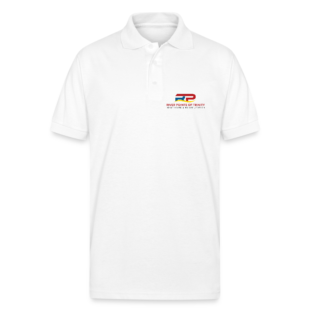 River Pointe Gildan Unisex 50/50 Jersey Polo - white