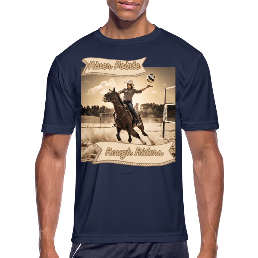 River Pointe Rough Rider Men’s Moisture Wicking Performance T-Shirt - navy