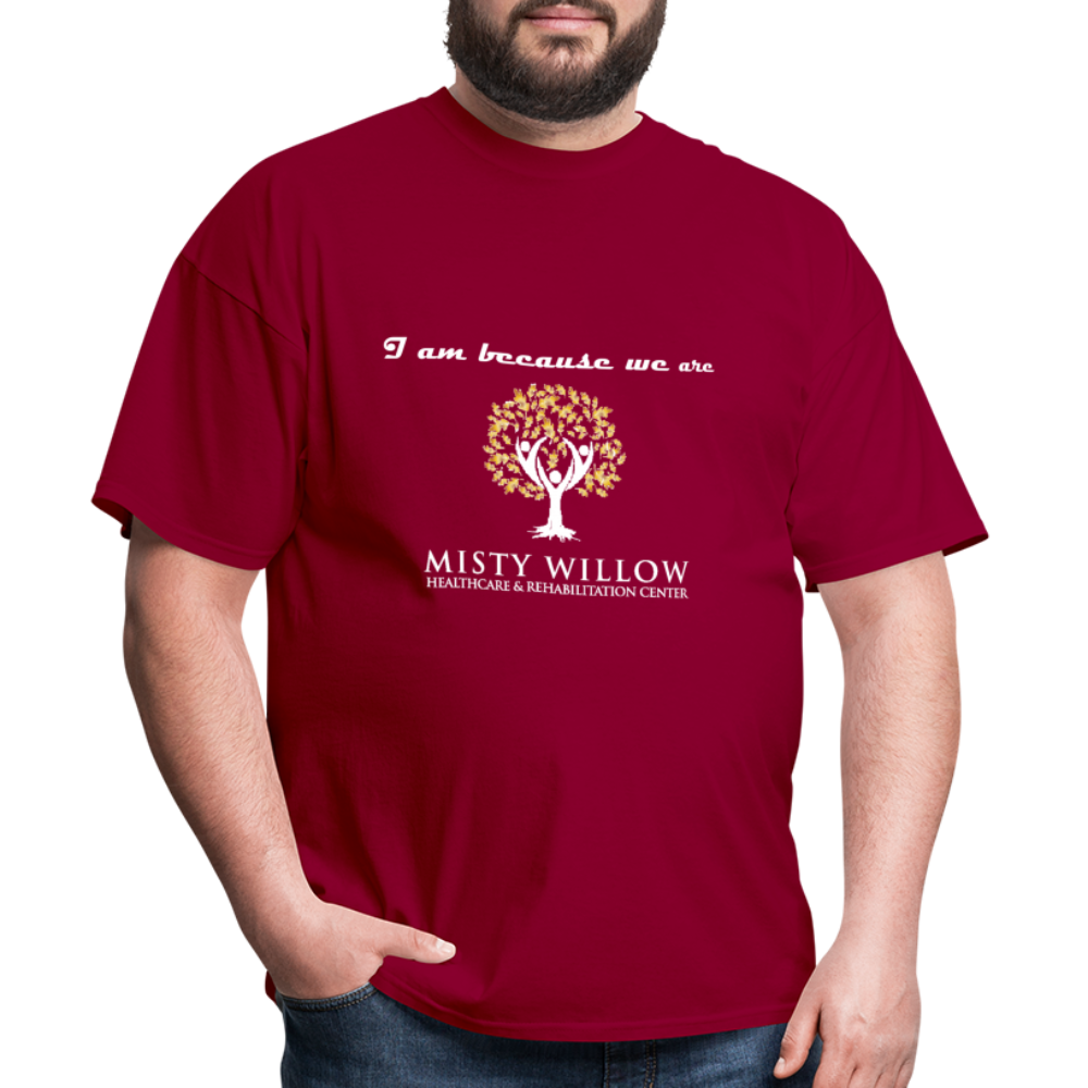 Misty Willow (White Logo) Unisex Classic T-Shirt - dark red