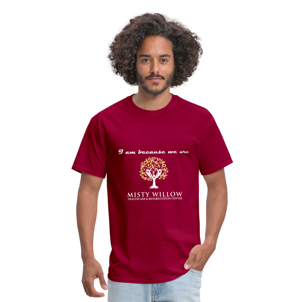 Misty Willow (White Logo) Unisex Classic T-Shirt - dark red