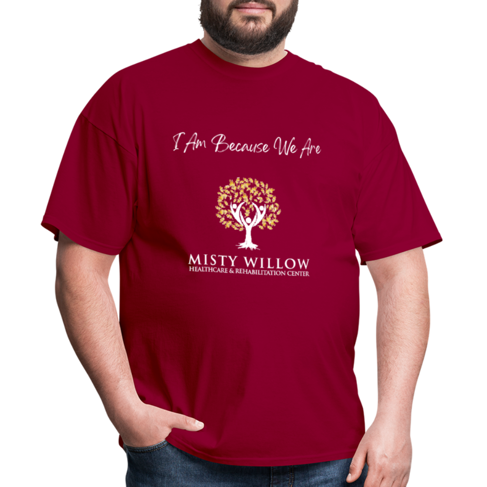 Misty Willow (White Logo) Unisex Classic T-Shirt - dark red