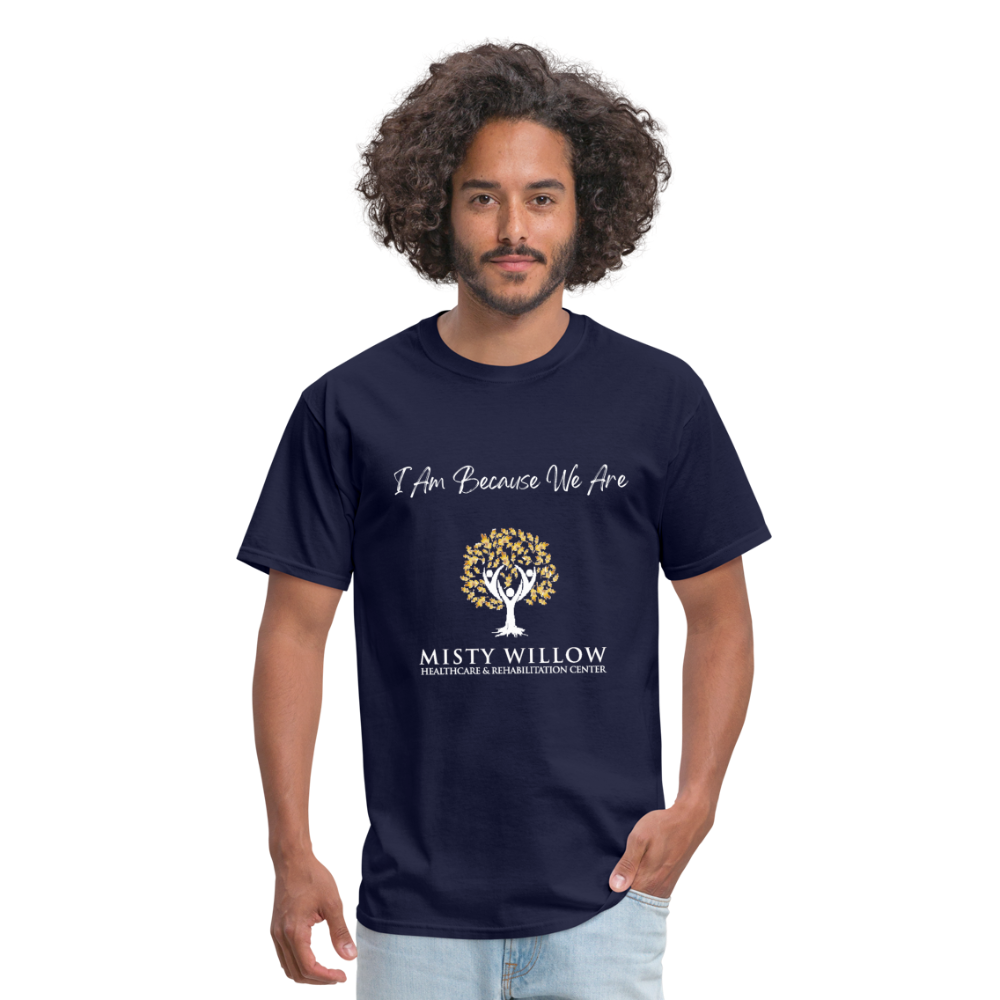 Misty Willow (White Logo) Unisex Classic T-Shirt - navy