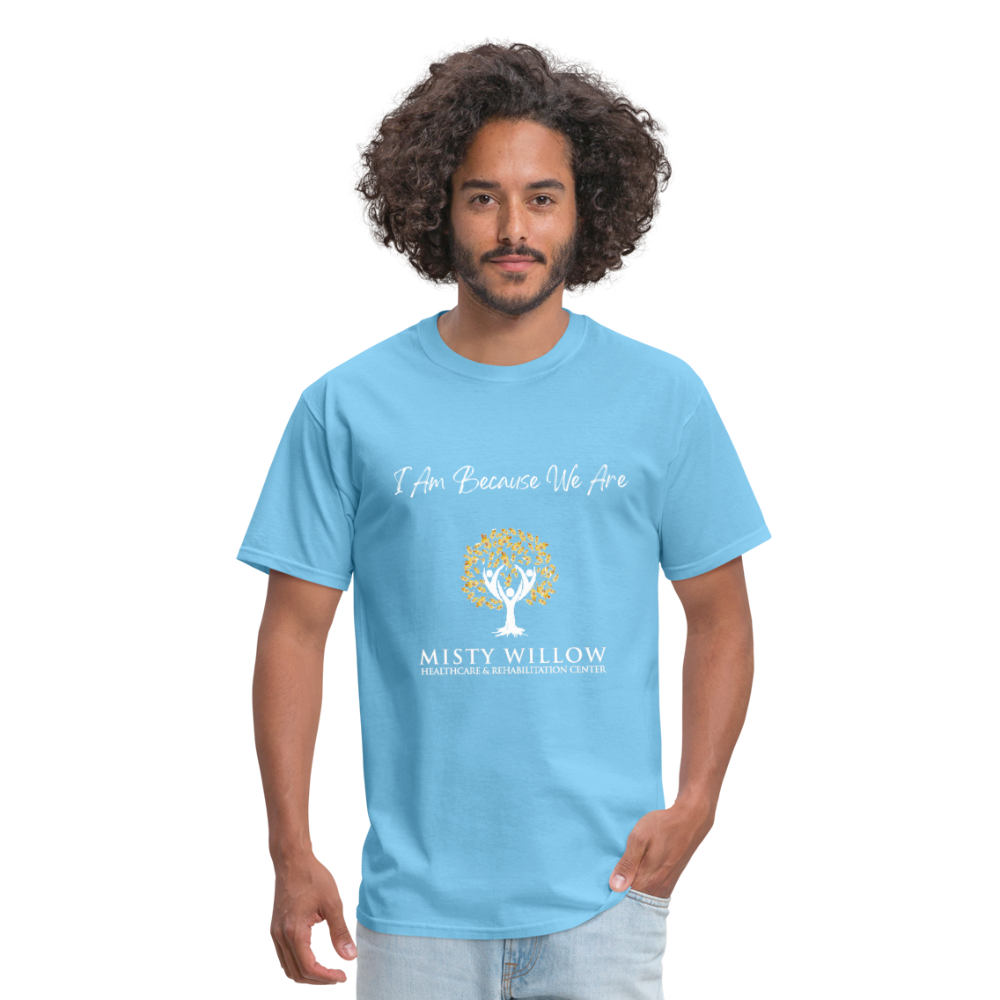 Misty Willow (White Logo) Unisex Classic T-Shirt - aquatic blue