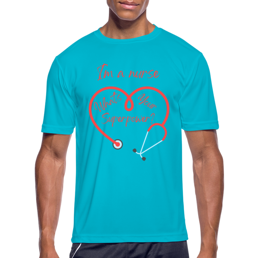 I'm a Nurse Men’s Moisture Wicking Performance T-Shirt - turquoise