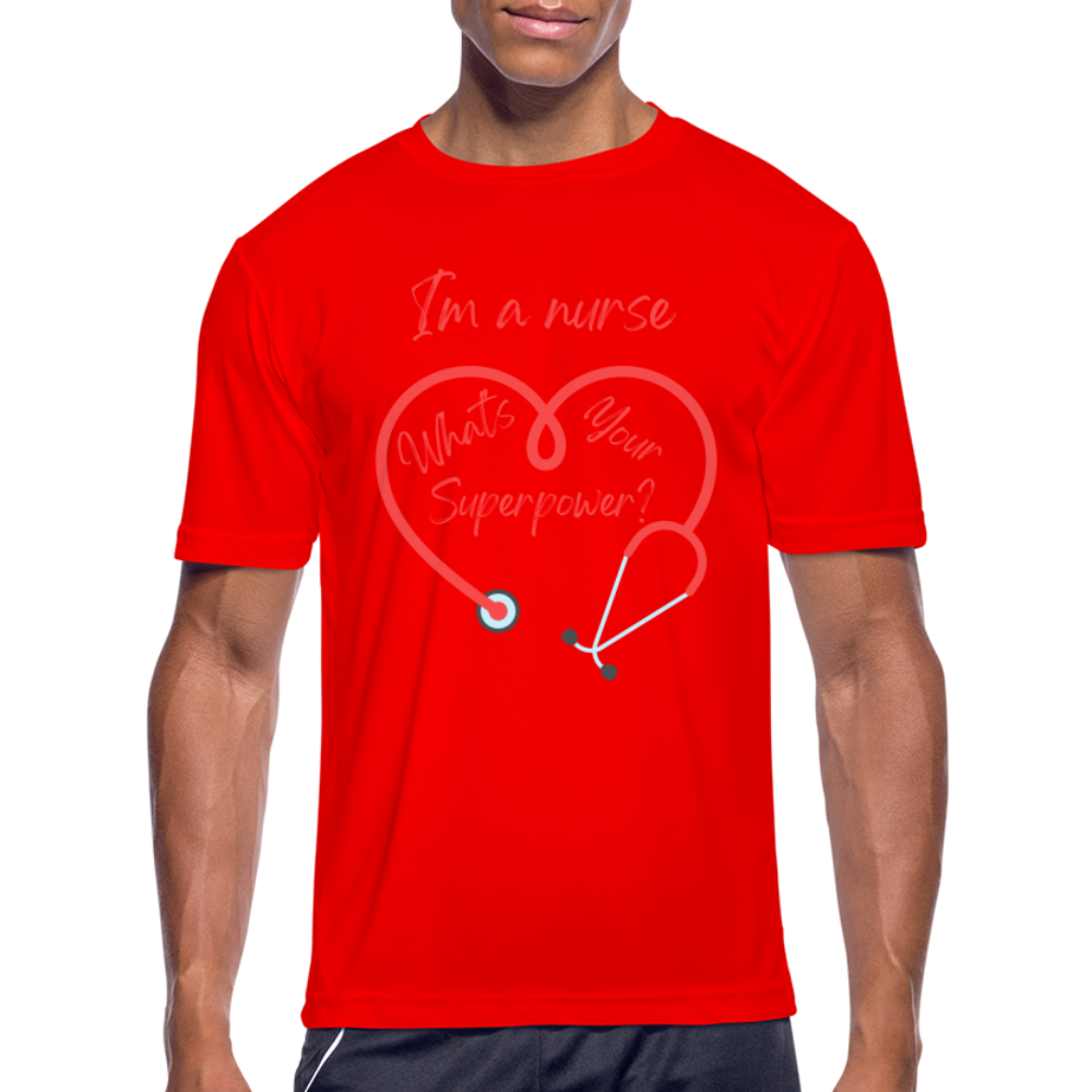 I'm a Nurse Men’s Moisture Wicking Performance T-Shirt - red