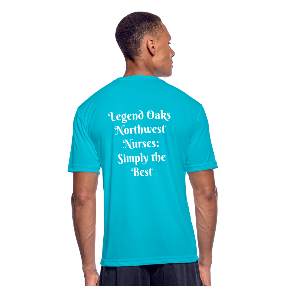 I'm a Nurse (white logo) Men’s Moisture Wicking Performance T-Shirt - turquoise