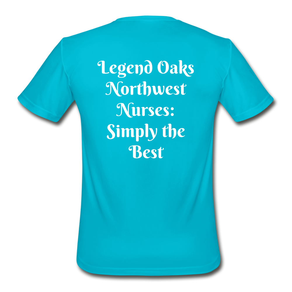 I'm a Nurse (white logo) Men’s Moisture Wicking Performance T-Shirt - turquoise