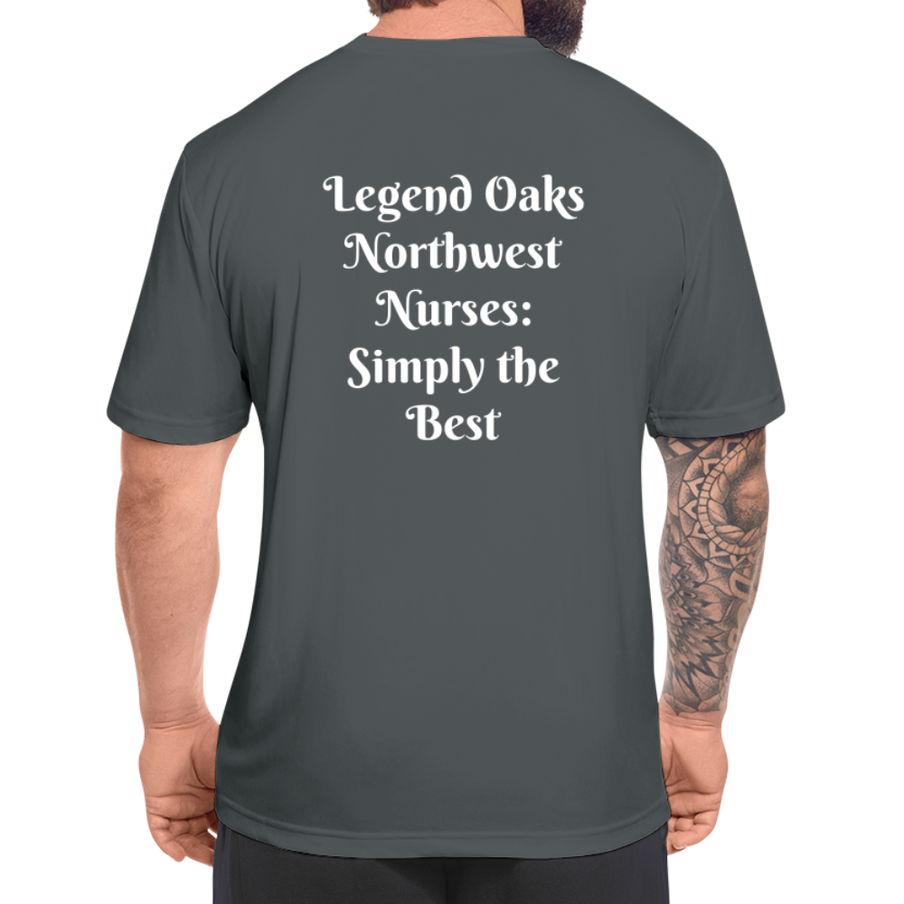 I'm a Nurse (white logo) Men’s Moisture Wicking Performance T-Shirt - charcoal