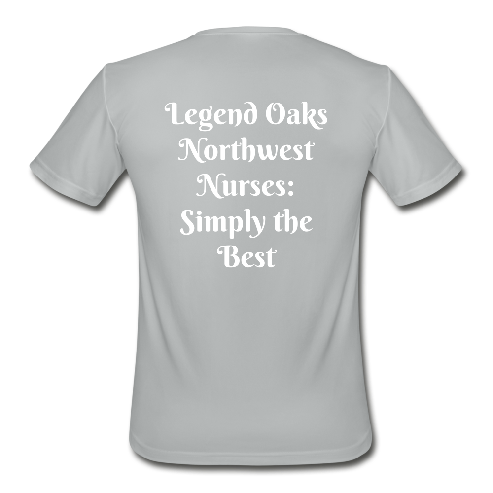 I'm a Nurse (white logo) Men’s Moisture Wicking Performance T-Shirt - silver