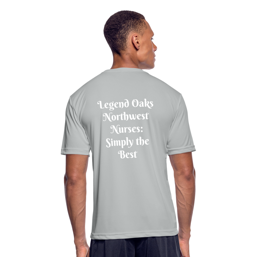I'm a Nurse (white logo) Men’s Moisture Wicking Performance T-Shirt - silver