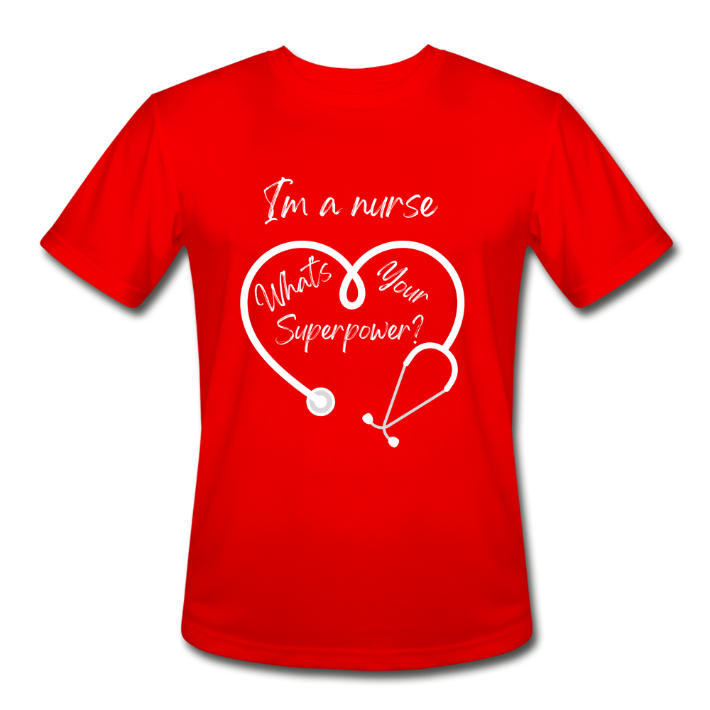 I'm a Nurse (white logo) Men’s Moisture Wicking Performance T-Shirt - red