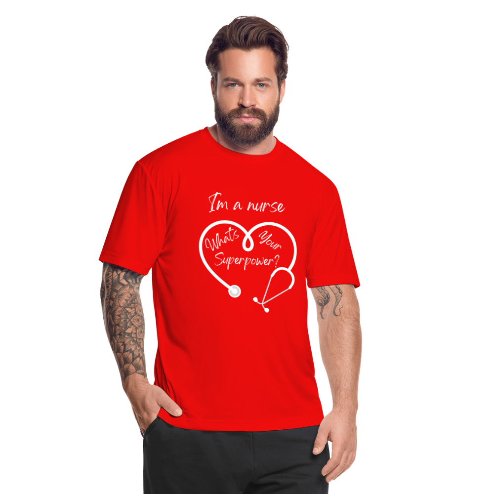I'm a Nurse (white logo) Men’s Moisture Wicking Performance T-Shirt - red