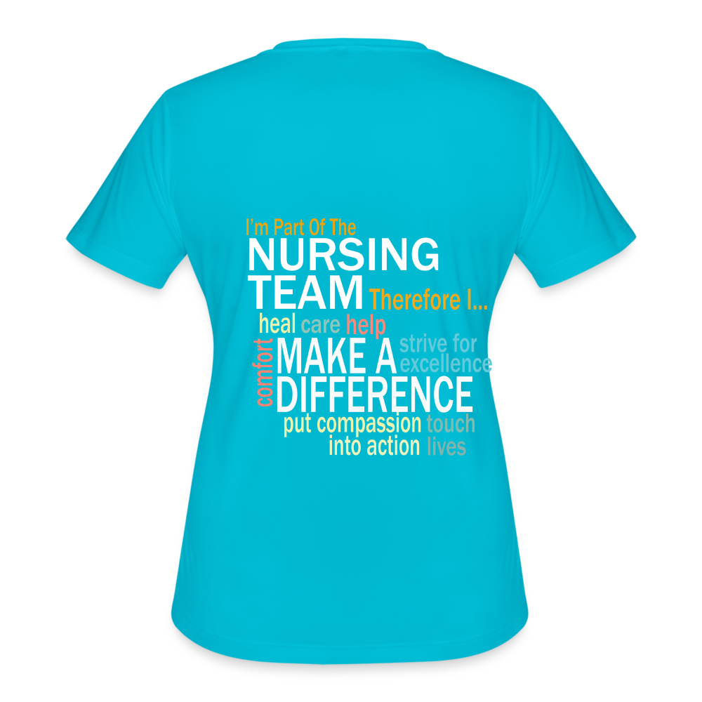 I'm Part of the Nursing Team - Women's Moisture Wicking Performance T-Shirt - turquoise