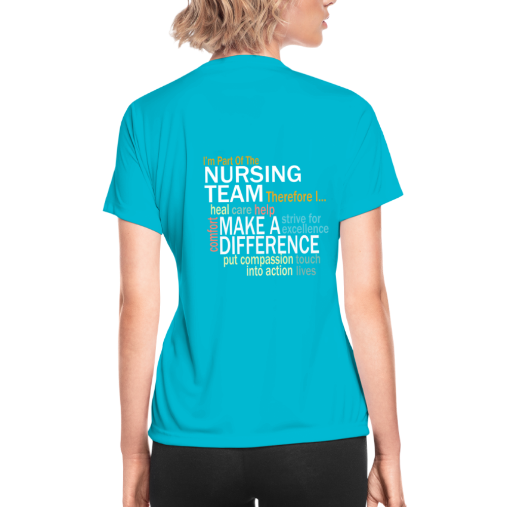 I'm Part of the Nursing Team - Women's Moisture Wicking Performance T-Shirt - turquoise