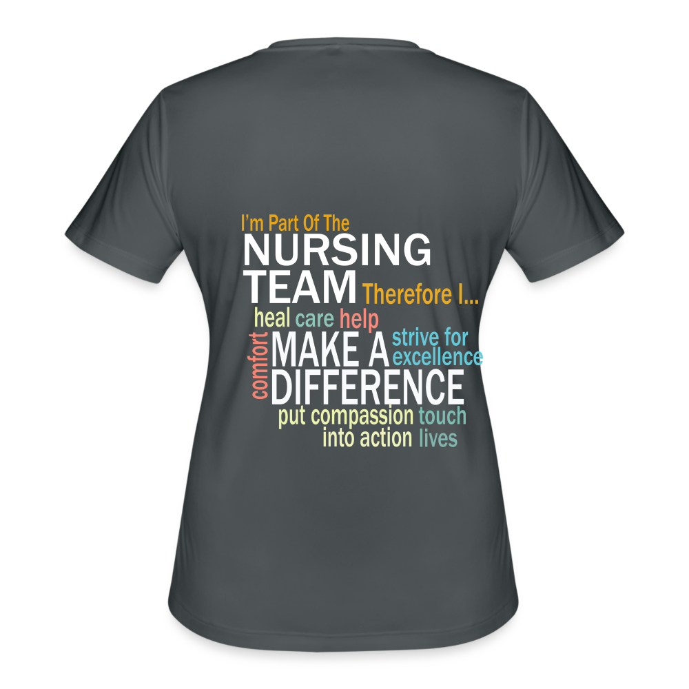 I'm Part of the Nursing Team - Women's Moisture Wicking Performance T-Shirt - charcoal