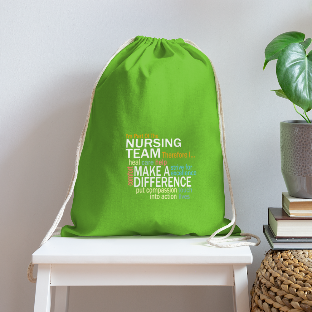 I'm On The Nursing Team - Cotton Drawstring Bag - clover