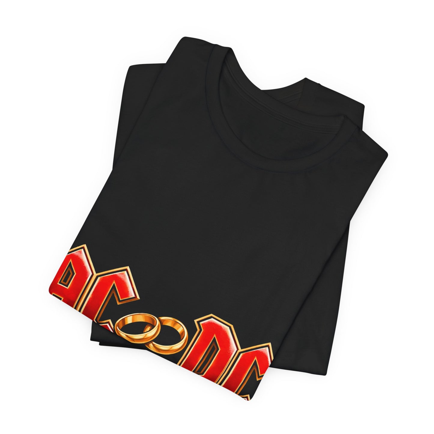 AC/DC Wedding Rings Tee - Rock Band Logo T-Shirt