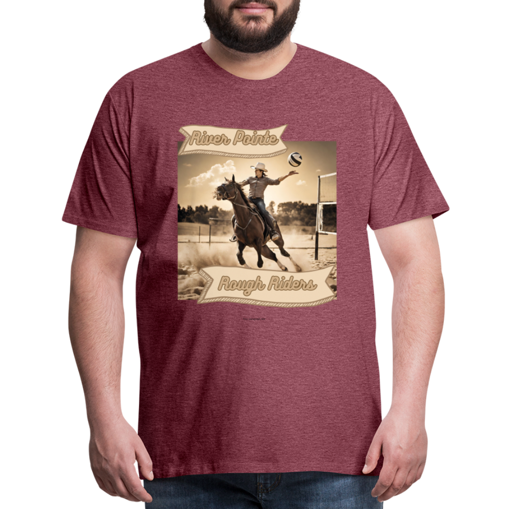 River Pointe Rough Riders Men's Premium T-Shirt - heather burgundy