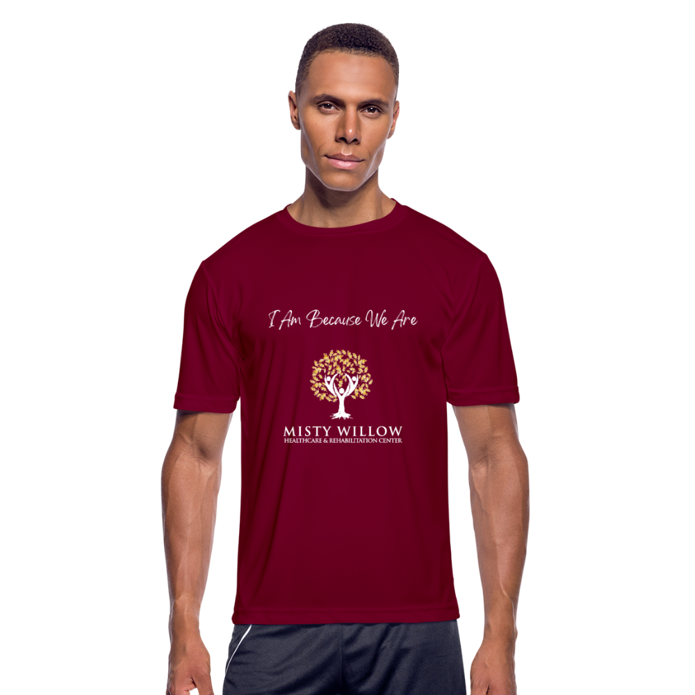 Misty Willow Men’s Moisture Wicking Performance T-Shirt - burgundy