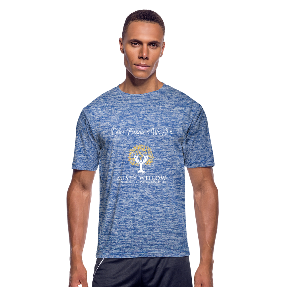 Misty Willow Men’s Moisture Wicking Performance T-Shirt - heather blue