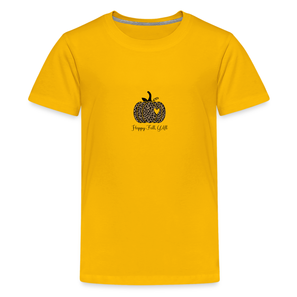 Halloween/Fall Happy Fall Ya'll Kids Unisex Jersey T-Shirt by Bella + Canvas - sun yellow