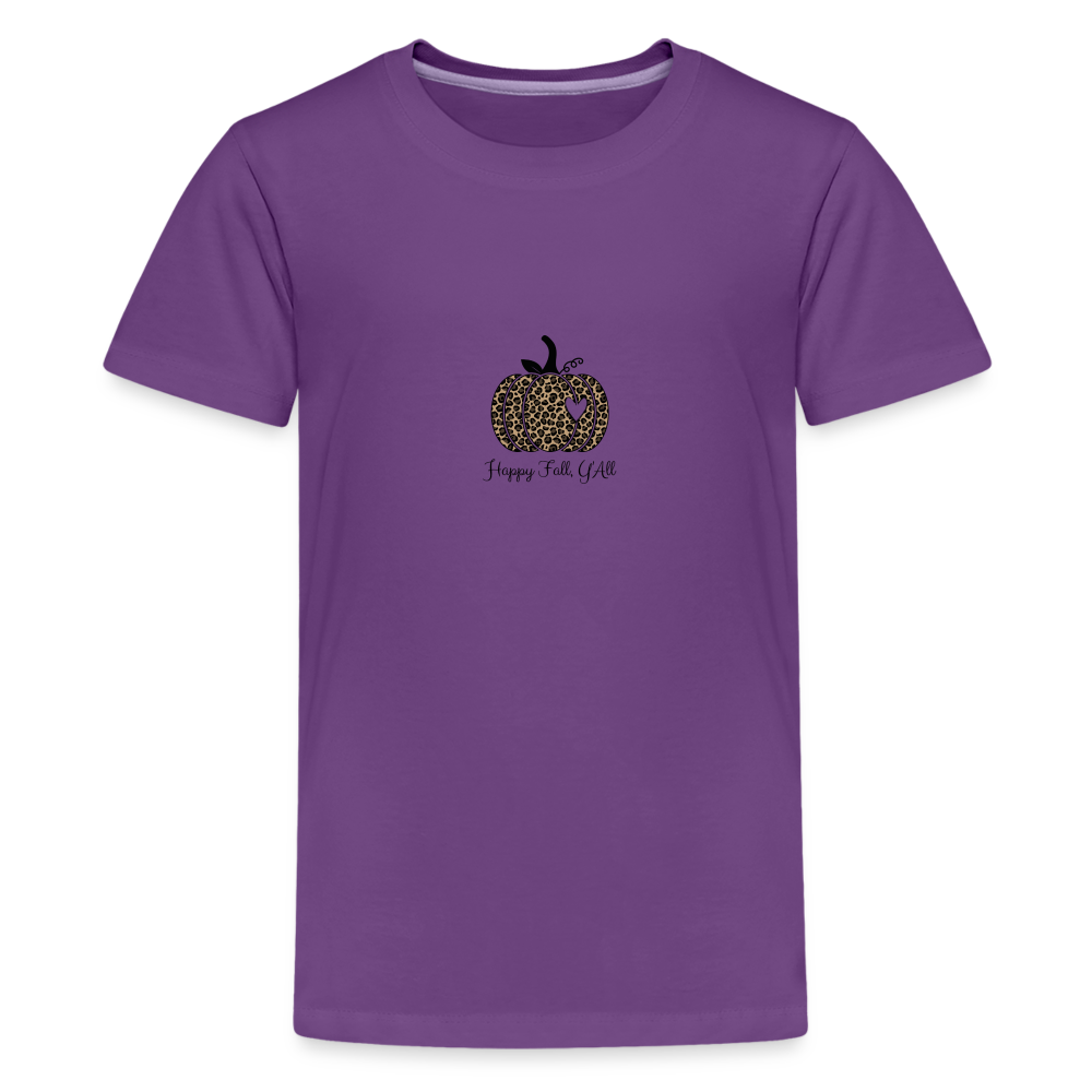 Halloween/Fall Happy Fall Ya'll Kids Unisex Jersey T-Shirt by Bella + Canvas - purple