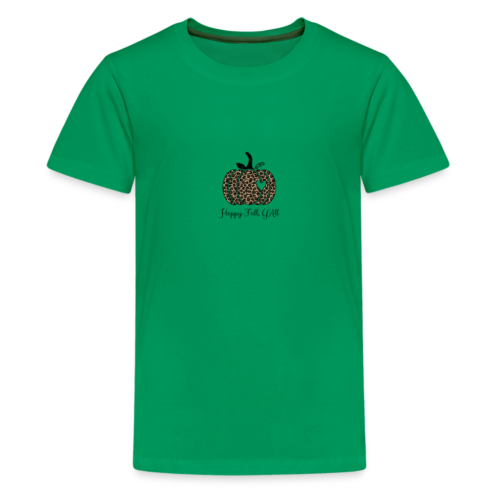 Halloween/Fall Happy Fall Ya'll Kids Unisex Jersey T-Shirt by Bella + Canvas - kelly green